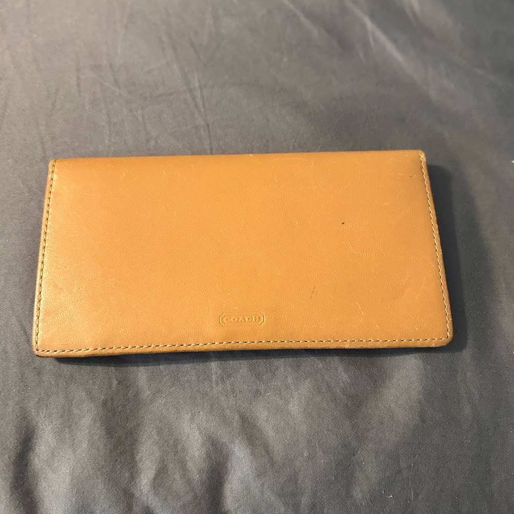 Coach Caramel Leather Checkbook Holder